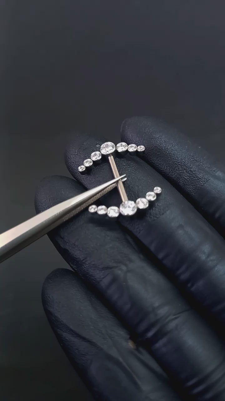 Nipple media luna 7 brillos  - titanio grado implante ASTM F-136