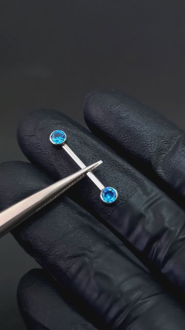 Nipple con brillo azul - titanio grado implante ASTM F-136