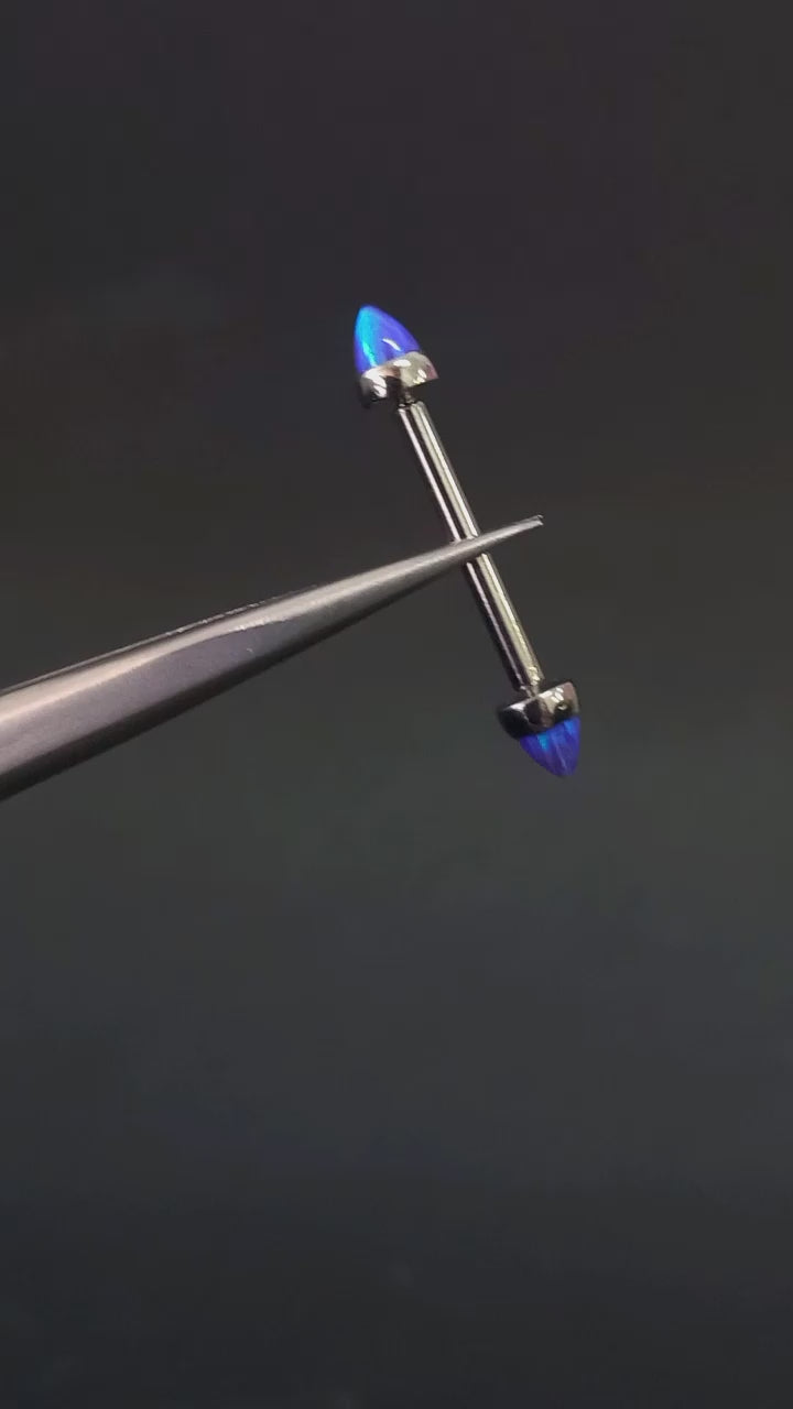 Nipple con punta Opalo lavanda - titanio grado implante ASTM F-136