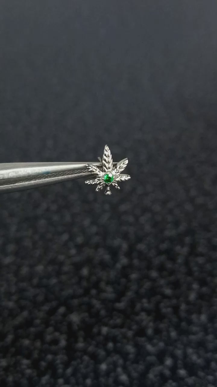 Hoja marihuana - titanio grado implante ASTM F-136